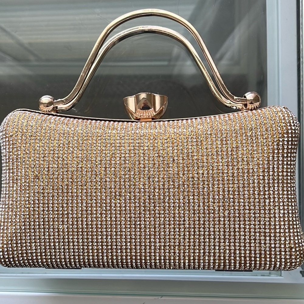 Gold and silver evening handbag, NWOT